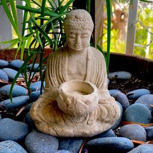 Natural Stone Buddha Candle holder